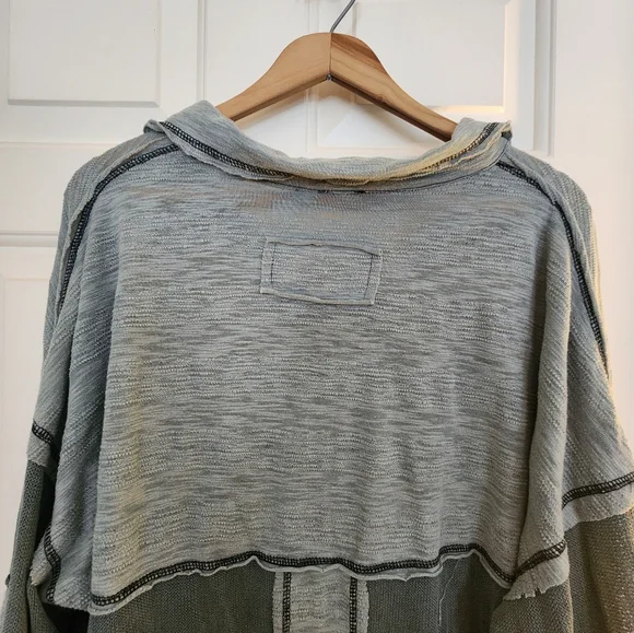 Pol Full Button Lightweight Shirt Size Large Beach Boho Green - Picture 3 of 14